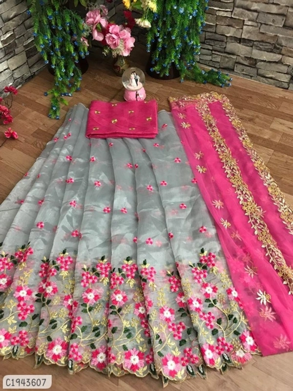 Gorgeous Embroidered Silk Wedding Lehengas - FreeSize