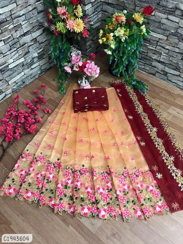 Gorgeous Embroidered Silk Wedding Lehengas - FreeSize