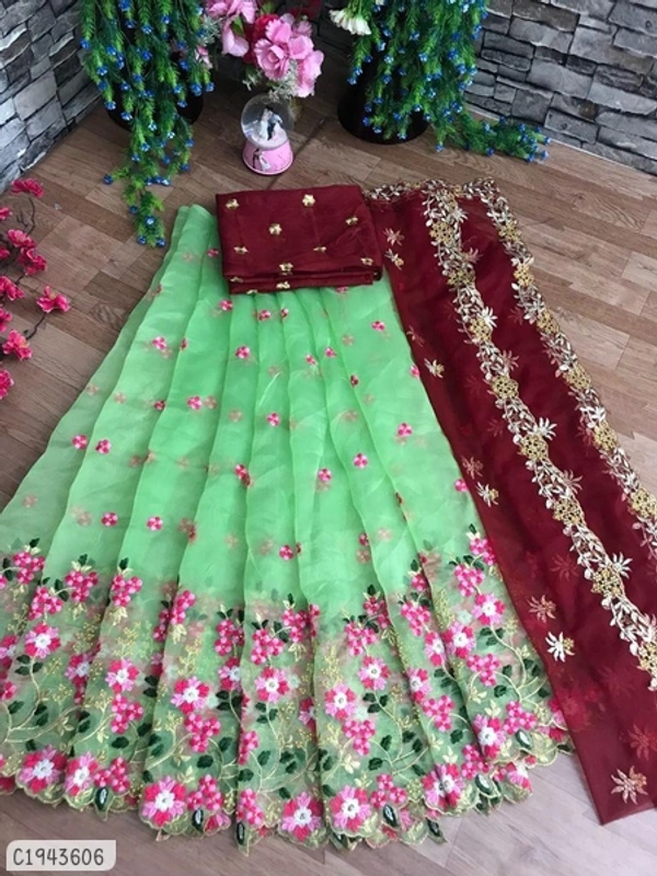 Gorgeous Embroidered Silk Wedding Lehengas - FreeSize