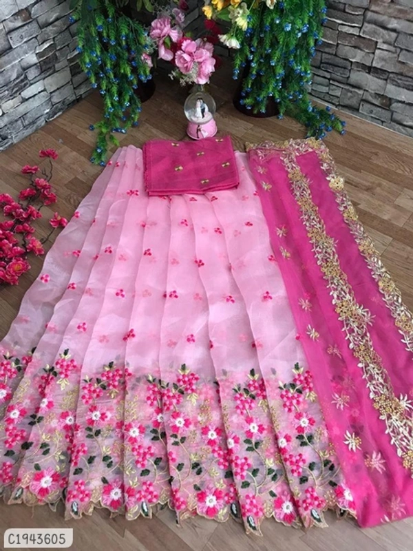 Gorgeous Embroidered Silk Wedding Lehengas - FreeSize