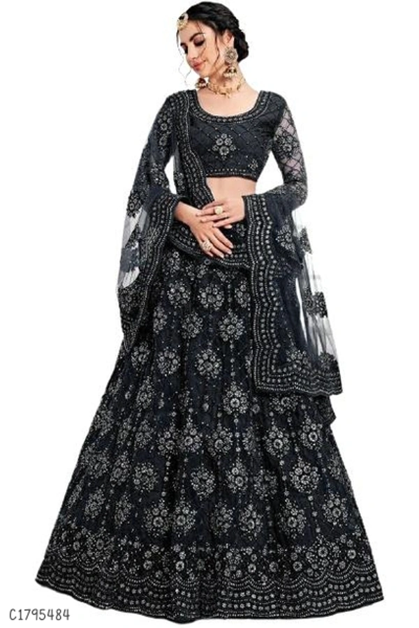 Stunning Embroidered Net Lehengas - Semi Stitched