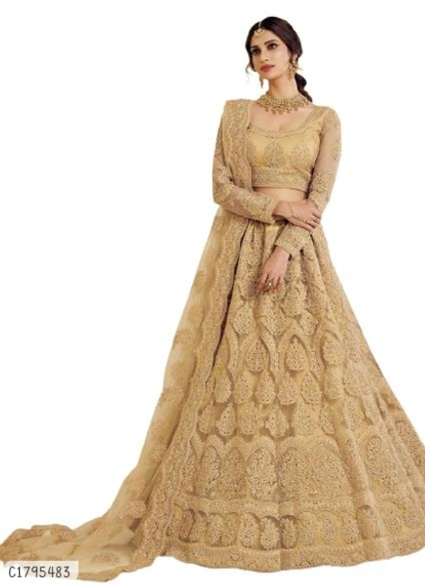 Stunning Embroidered Net Lehengas - Semi Stitched