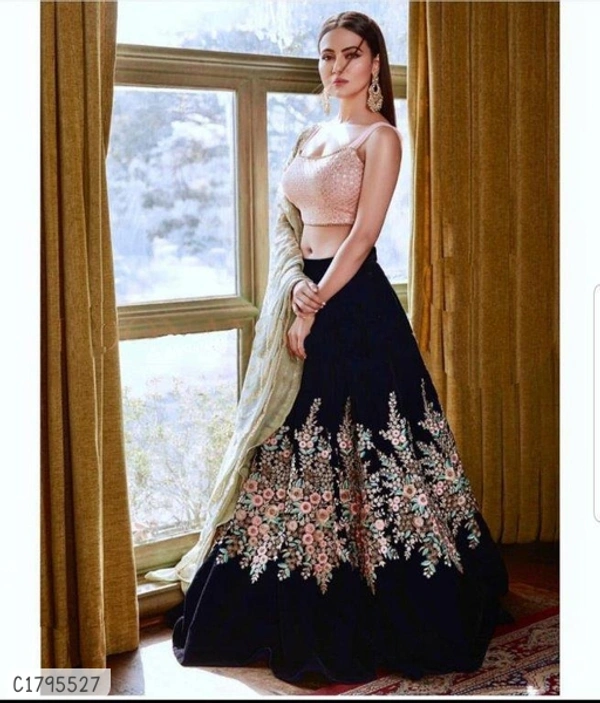 Elegant Embroidered Lehengas - Semi Stitched