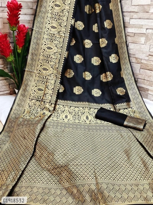 Unique Solid Silk Saree  - FreeSize