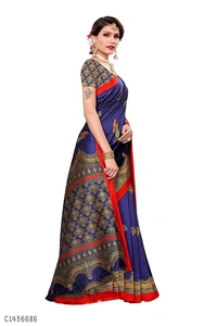 Elegant Printed Net Saree  - FreeSize