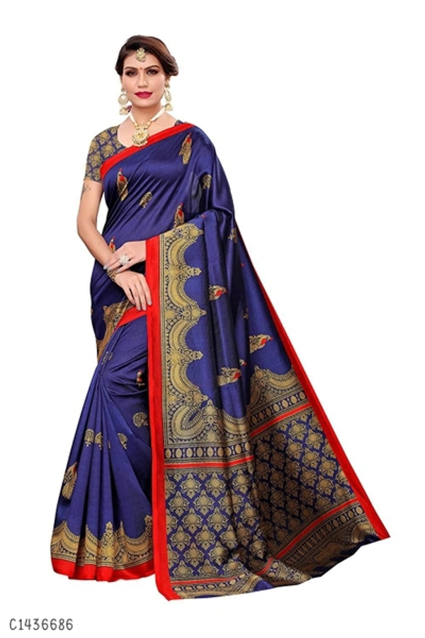 Elegant Printed Net Saree  - FreeSize