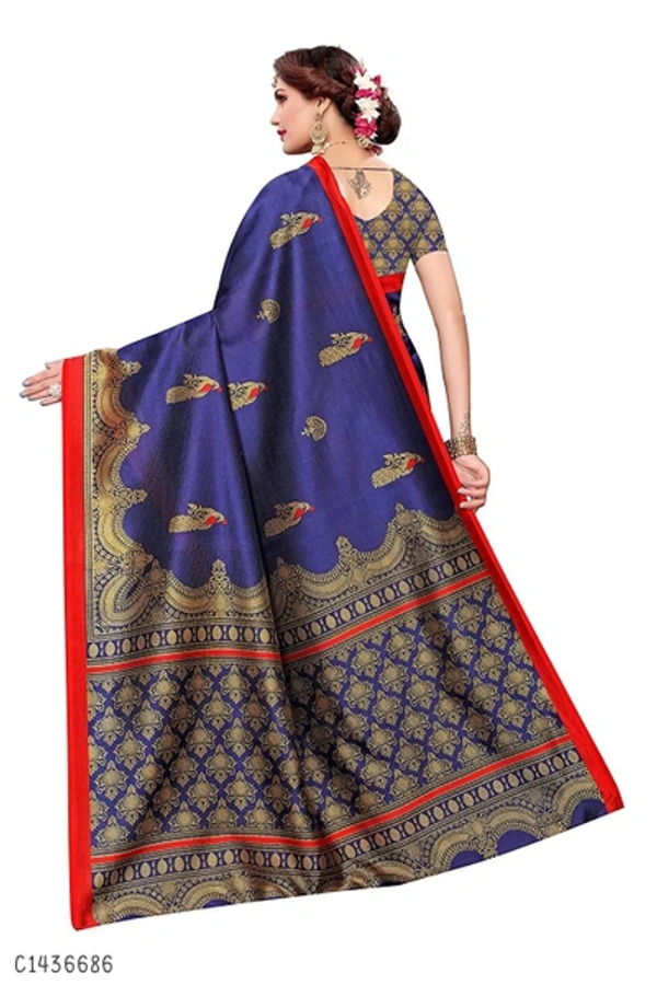 Elegant Printed Net Saree  - FreeSize