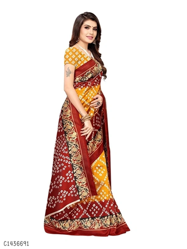 Elegant Printed Net Saree  - FreeSize