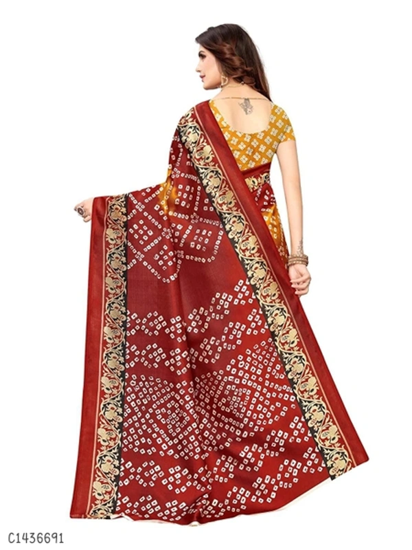 Elegant Printed Net Saree  - FreeSize