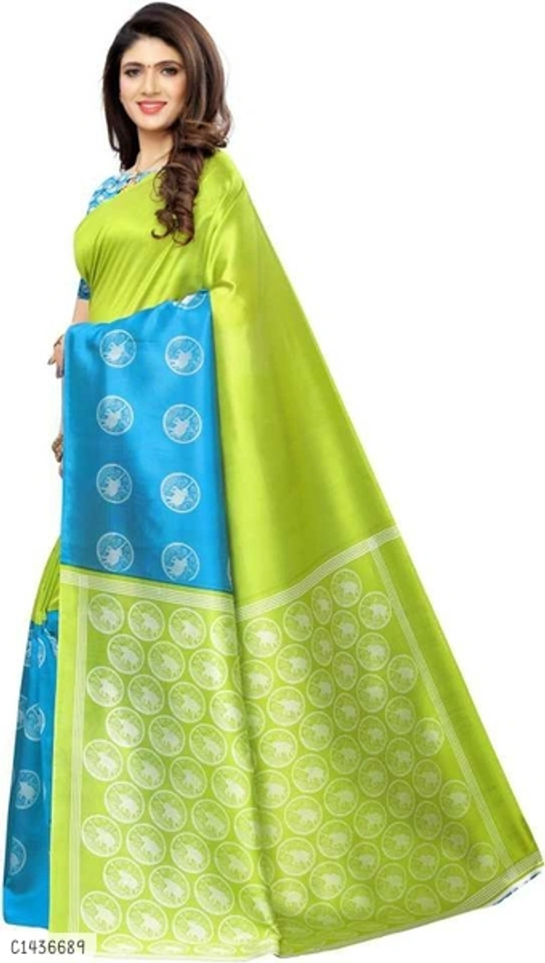 Elegant Printed Net Saree  - FreeSize