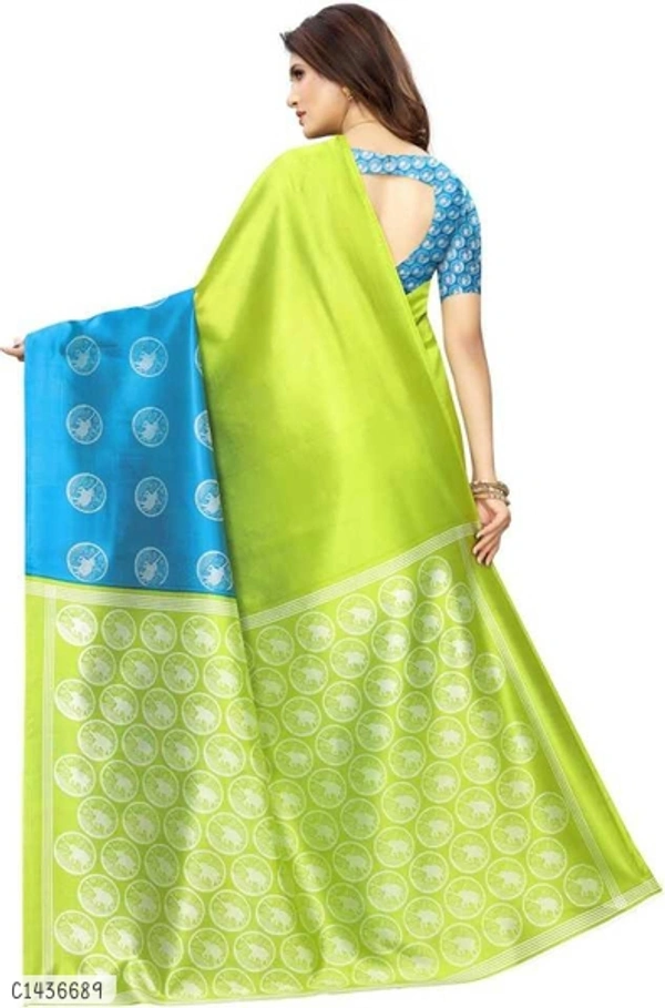 Elegant Printed Net Saree  - FreeSize