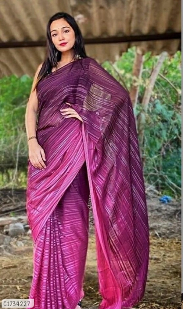 Trendy Zari Work Georgette Silk Saree - FreeSize