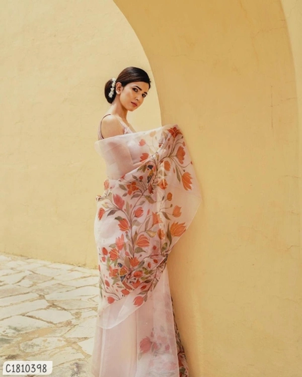 Delicate Digital Printed Orenzo Saree - FreeSize