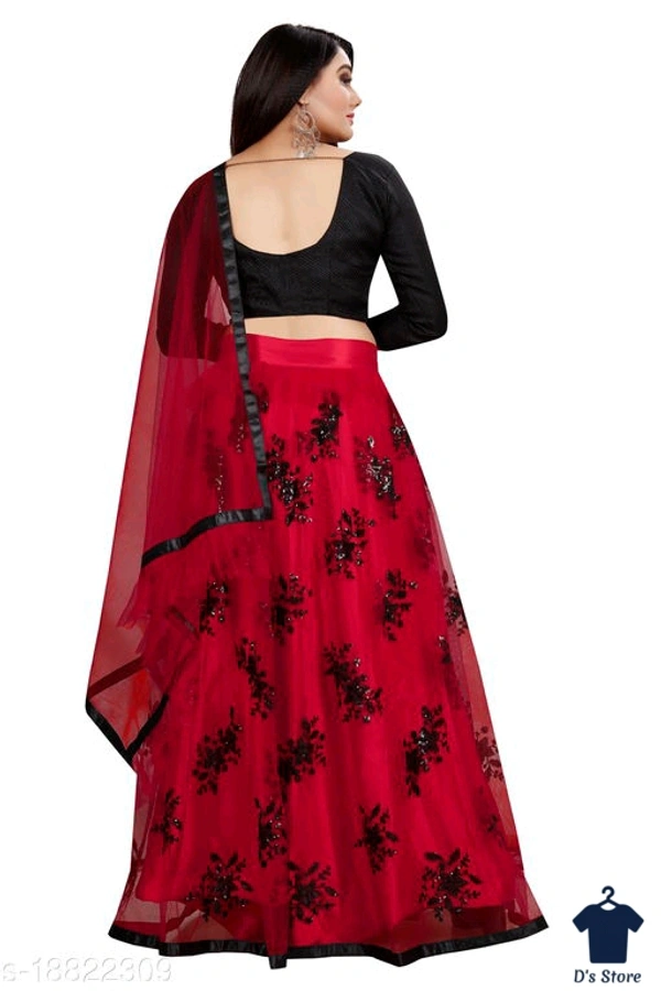 All New Women Fancy Net Red Color Lehenge - Unstitch