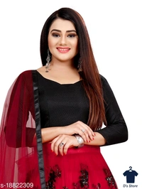 All New Women Fancy Net Red Color Lehenge - Unstitch