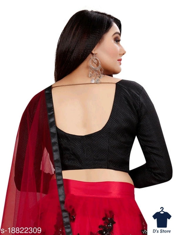 All New Women Fancy Net Red Color Lehenge - Unstitch