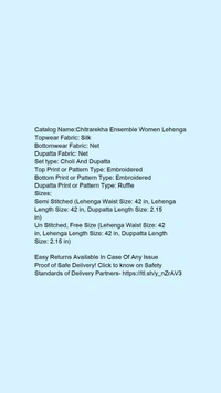 Women's Grey Color Net Lehenge - Free Size