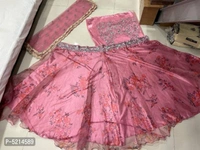 Attractive Oranzo Printed Semi Stitched Lehengas - Semi Stitched