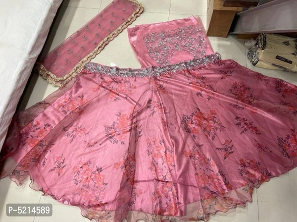 Attractive Oranzo Printed Semi Stitched Lehengas - Semi Stitched