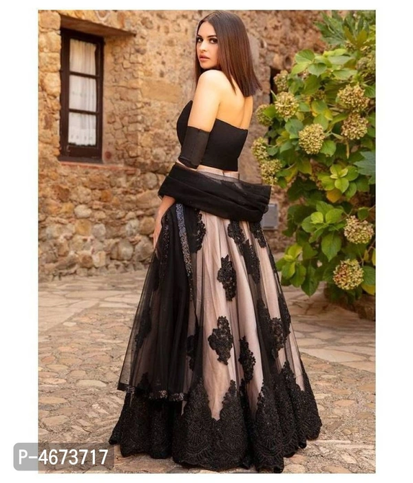 Women Net Embroidered Lehengas - Semi Stitched