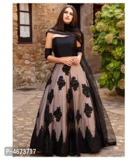 Women Net Embroidered Lehengas - Semi Stitched