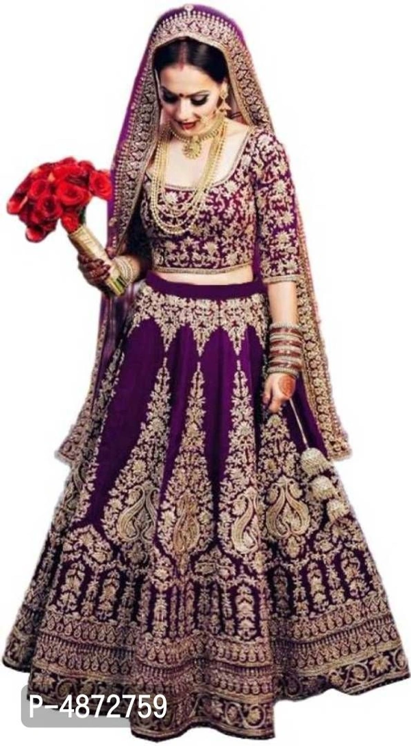 Beautiful Embroidered Velvet Lehengas - Semi Stitched