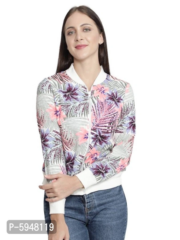 Trendy Printed Bomber Jackets - M