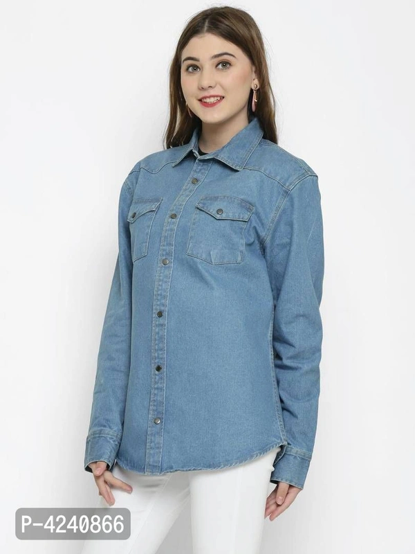 Long Trendy Faishonable Denim Jacket - S