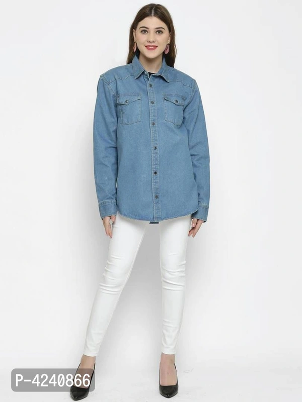 Long Trendy Faishonable Denim Jacket - S