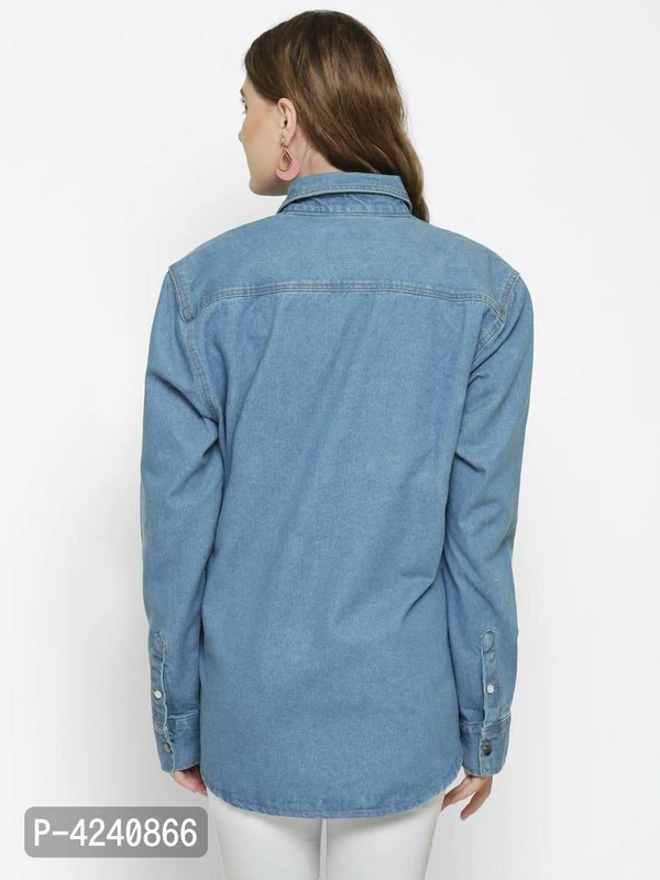 Long Trendy Faishonable Denim Jacket - S