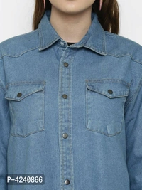 Long Trendy Faishonable Denim Jacket - S