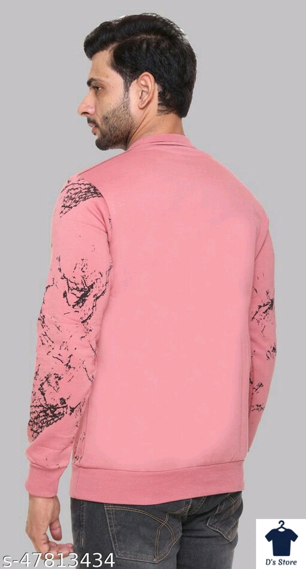 Mens Peach Color Super Printed Sweatshirt - XXL