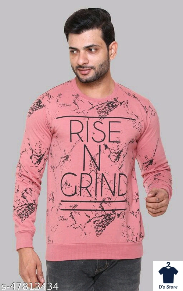 Mens Peach Color Super Printed Sweatshirt - XXL