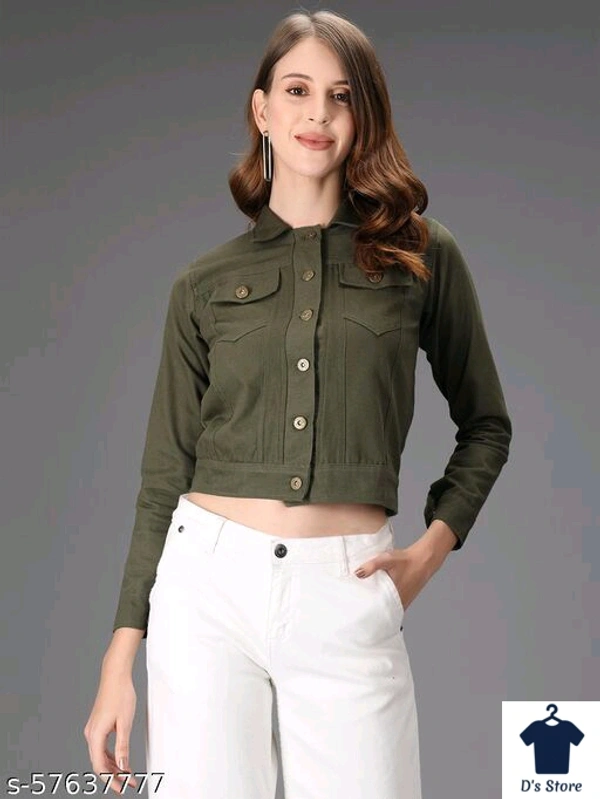 M Moddy Women Dark Green Color Solid Jackets - M