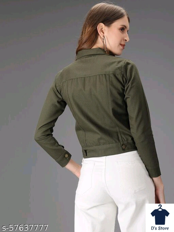M Moddy Women Dark Green Color Solid Jackets - M