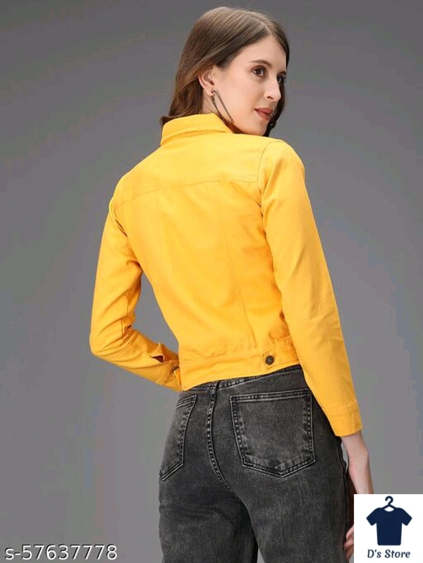 M Moddy Women Yellow Color Solid Jackets - S