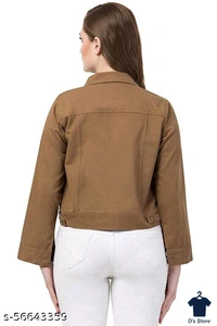 Women Denim Brown Color Jackets - S
