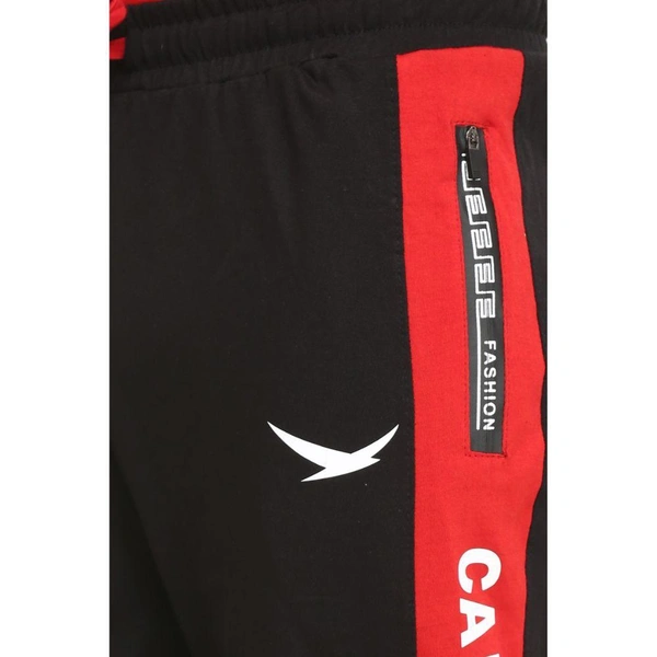 HIFLYERS MENS BLACK-RED TRACKPANTS - L