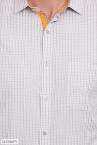 Cotton Checkered Full Sleeves Regular Fit Shirts  - M