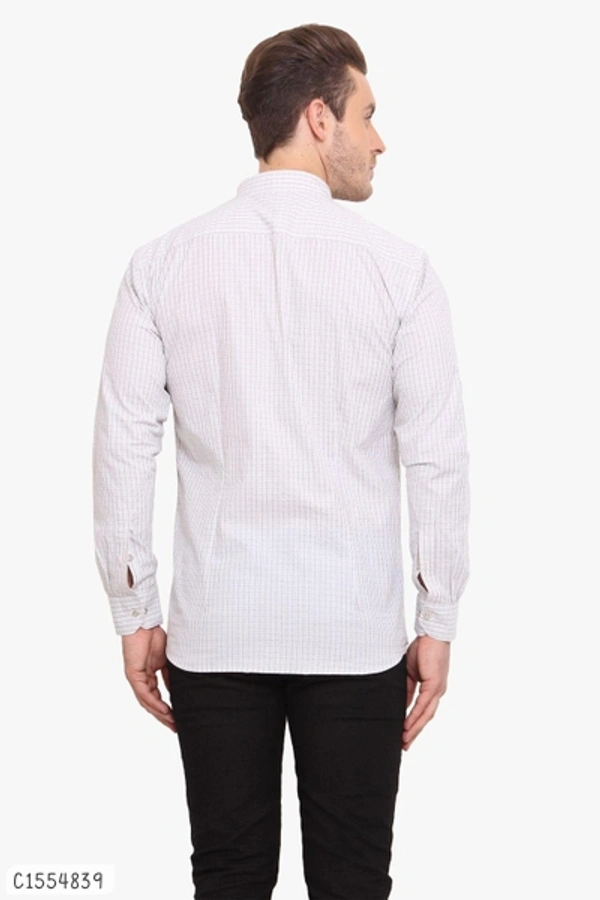 Cotton Checkered Full Sleeves Regular Fit Shirts  - XL