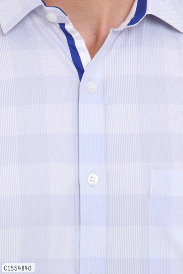 Cotton Checkered Full Sleeves Regular Fit Shirts  - M