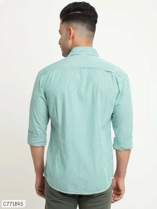 Flyrs Club Cotton Striped Flim Fit Shirts  - XL