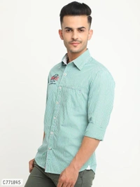 Flyrs Club Cotton Striped Flim Fit Shirts  - XXL