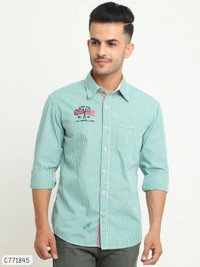 Flyrs Club Cotton Striped Flim Fit Shirts  - XXL