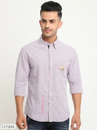Flyrs Club Cotton Striped Flim Fit Shirts  - M
