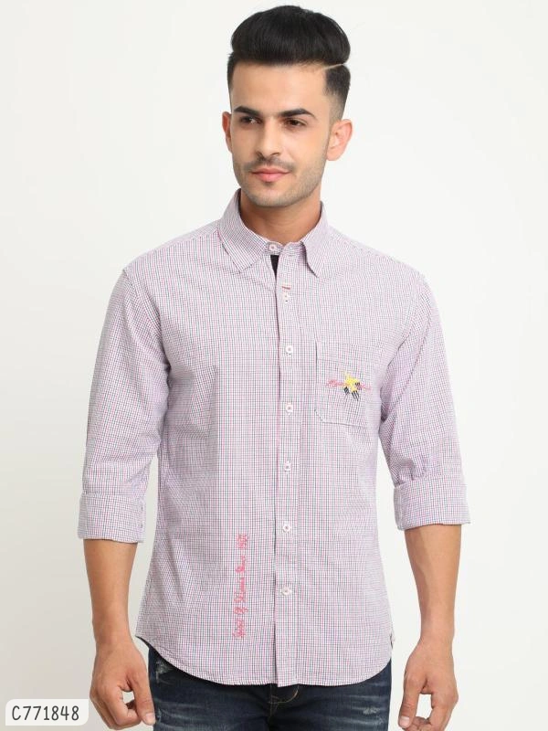 Flyrs Club Cotton Striped Flim Fit Shirts  - M