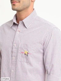 Flyrs Club Cotton Striped Flim Fit Shirts  - XL