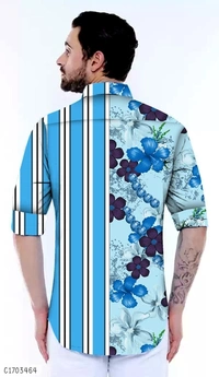 Cotton Printed Full Sleeve Regular Shirts  - L