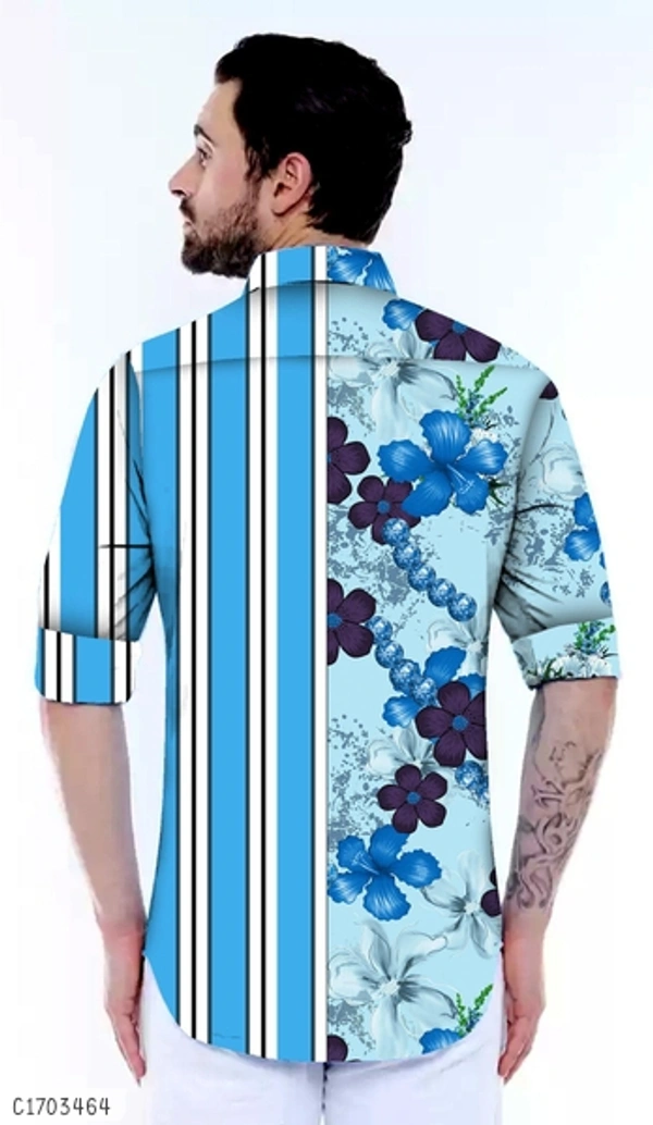Cotton Printed Full Sleeve Regular Shirts  - L