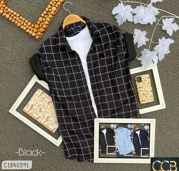 Cotton Solid Full Sleeves Shirts  - M